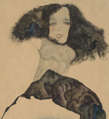 Egon Schiele. Girl with Black Hair (Mädchen mit schwarzem Haar). 1911