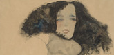 Egon Schiele. Girl with Black Hair (Mädchen mit schwarzem Haar). 1911