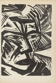 Max Kaus. Head (Kopf) (plate, after p. 308) from the periodical Genius. Zeitschrift für werdende und alte Kunst, vol. 2, no. 2. 1920