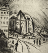 Walther Klemm. Small Town (Kleinstadt) (plate, loose leaf) from the periodical Das Kunstblatt, vol. 1, no. 5 (May 1917). 1917