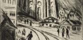 Walther Klemm. Small Town (Kleinstadt) (plate, loose leaf) from the periodical Das Kunstblatt, vol. 1, no. 5 (May 1917). 1917