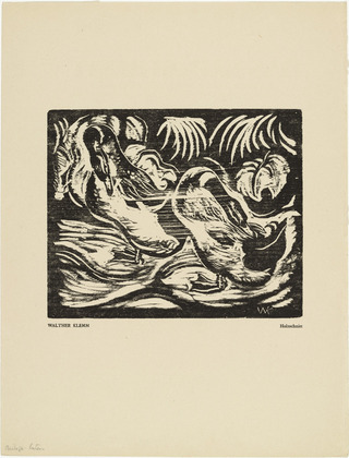Walther Klemm. Ducks (Enten) (plate, preceding p. 129) from the periodical Das Kunstblatt, vol. 1, no. 5 (May 1917). 1917