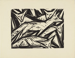 Otto Lange. Foxes (Füchse) (plate, loose leaf) from the periodical Das Kunstblatt, vol. 1, no. 11 (Nov 1917). 1917