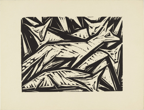 Otto Lange. Foxes (Füchse) (plate, loose leaf) from the periodical Das Kunstblatt, vol. 1, no. 11 (Nov 1917). 1917