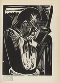 Karl Schmidt-Rottluff. Man Reading (Lesender Mann) (plate, after p. 292) from the periodical Genius. Zeitschrift für werdende und alte Kunst, vol. 3, no. 2. 1921