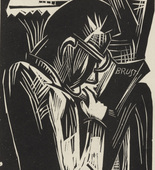 Karl Schmidt-Rottluff. Man Reading (Lesender Mann) (plate, after p. 292) from the periodical Genius. Zeitschrift für werdende und alte Kunst, vol. 3, no. 2. 1921