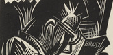 Karl Schmidt-Rottluff. Man Reading (Lesender Mann) (plate, after p. 292) from the periodical Genius. Zeitschrift für werdende und alte Kunst, vol. 3, no. 2. 1921