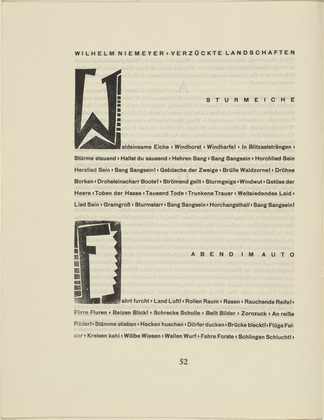 Karl Schmidt-Rottluff. Ornamental initial 'W' (Buchstabe 'W') from the periodical Kündung, vol. 1, no. 4, 5, 6 (April, May, June 1921). 1921 (executed 1920)