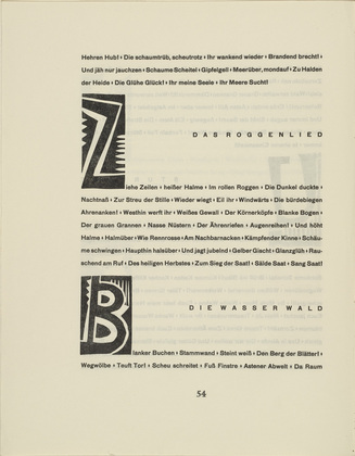 Karl Schmidt-Rottluff. Ornamental initial 'B' from the periodical Kündung, vol. 1, no. 4, 5, 6 (April, May, June 1921). 1921 (executed 1920)