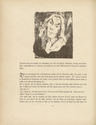 Rudolf Grossmann. Illustration for Till Ulenspiegel (plate, page 66) from the periodical Kunst und Künstler, vol. 14, no. 2 (Nov 1915). 1915
