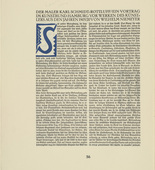 Karl Schmidt-Rottluff. Ornamental initial 'S' from the periodical Kündung, vol. 1, no. 4, 5, 6 (April, May, June 1921). 1921 (executed 1920)