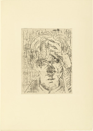 Walter Gramatté. Self-Portrait, Head Propped on Hand (Selbstbildnis, den Kopf in die Hand gestützt). 1925