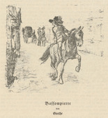 Max Liebermann. Illustration (The Marshall)  (headpiece, page 463) for Bassompierre from the periodical Kunst und Künstler, vol. 15, no. 10 (July 1917). 1917 (print executed 1915)