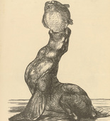 August Gaul. The British Sea Lion in Embarassment (Der britische Leu in Verlegenheit) (in-text plate, p. 98) from the periodical Kriegszeit. Künstlerflugblätter, vol. 1, no. 24 (27 Jan 1915). 1915