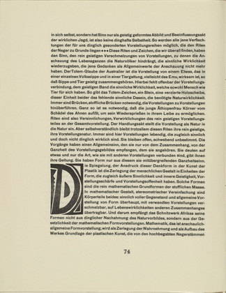 Karl Schmidt-Rottluff. Ornamental initial 'D'  from the periodical Kündung, vol. 1, no. 4, 5, 6 (April, May, June 1921). 1921 (executed 1920)
