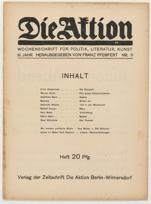 Die Aktion, vol. 3, no. 9. February 26, 1913