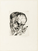 Ludwig Meidner. Self-Portrait with Burin (Selbstporträt mit Radiernadel). (1920)