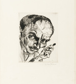 Ludwig Meidner. Self-Portrait with Burin (Selbstporträt mit Radiernadel). (1920)