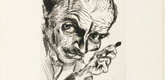 Ludwig Meidner. Self-Portrait with Burin (Selbstporträt mit Radiernadel). (1920)