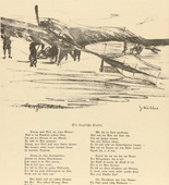 Georg Kolbe. Airforce Training (Flieger-Schule) (headpiece, p. 100) from the periodical Kriegszeit. Künstlerflugblätter, vol. 1, no. 25 (3 Feb 1915). 1915