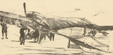 Georg Kolbe. Airforce Training (Flieger-Schule) (headpiece, p. 100) from the periodical Kriegszeit. Künstlerflugblätter, vol. 1, no. 25 (3 Feb 1915). 1915