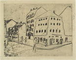 Ernst Ludwig Kirchner. The Blue House in the Potholder District (Das Blaue Haus im Topflappenviertel). (1909)