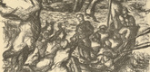 Otto Hettner. Survivors of the Emden Landing in Hodeida (Die letzen der Emden landen in Hodeida) (in-text plate, p. 103) from the periodical Kriegszeit. Künstlerflugblätter, vol. 1, no. 26 (10 Feb 1915). 1915