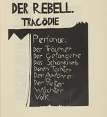 Siegfried Schott. The Rebel (Der Rebell) from the periodical Kündung, vol. 1, no. 7, 8 (July, August 1921). 1921