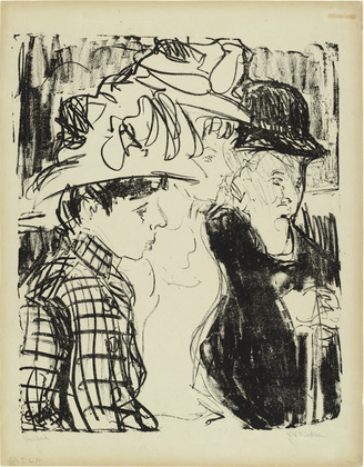 Ernst Ludwig Kirchner. Streetcar Passengers (Passagiere in der Strassenbahn). (1908)