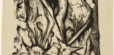 Ernst Ludwig Kirchner. Two Grazing Cows (Zwei grasende Kühe). (1918)
