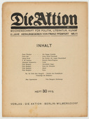 Die Aktion, vol. 3, no. 35. August 30, 1913