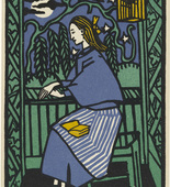 Oskar Kokoschka. Girl at Window (Mädchen am Fenster) (postcard). (1907)