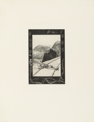 Max Klinger. On the Tracks (Auf den Schienen) (plate 8) from the portfolio On Death, Part I, Opus XI (Vom Tode, Erster Teil, Opus XI). (1883, published 1897)