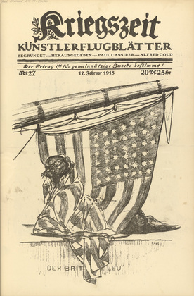 August Gaul. The British Sea Lion (Der britische Leu) (in-text plate, p. 107) from the periodical Kriegszeit. Künstlerflugblätter, vol. 1, no. 27 (17 Feb 1915). 1915