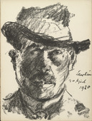 Lovis Corinth. Self-Portrait (Selbstbildnis) (plate 1) from the illustrated book Deutsche Graphiker der Gegenwart (German Printmakers of Our Time). 1920