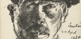 Lovis Corinth. Self-Portrait (Selbstbildnis) (plate 1) from the illustrated book Deutsche Graphiker der Gegenwart (German Printmakers of Our Time). 1920