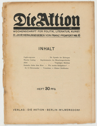 Die Aktion, vol. 3, no. 45. November 8, 1913