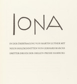 Gerhard Marcks. Title page from Jonah (Jona). (1950)