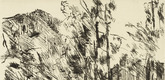 Lovis Corinth. Terrace with Karwendel Mountains (Terrasse mit Karwendelgebirge) for the series The Walchensee (small) [Der Walchensee (klein)]. (1923)