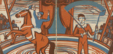 Erich Heckel. Circus (Zirkus) (front endpapers) from Graphik der Gegenwart. Band 1. Erich Heckel. 1931 (print executed 1930)