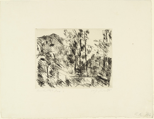 Lovis Corinth. Terrace with Karwendel Mountains (Terrasse mit Karwendelgebirge) for the series The Walchensee (small) [Der Walchensee (klein)]. (1923)