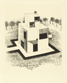 Johannes Itten. House of the White Man (Haus des weißen Mannes) from the portfolio New European Graphics, 1st Portfolio: Masters of the State Bauhaus, Weimar, 1921 (Neue europäische Graphik, 1. Mappe: Meister des Staatlichen Bauhauses in Weimar, 1921). (1920, published 1921)
