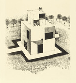 Johannes Itten. House of the White Man (Haus des weißen Mannes) from the portfolio New European Graphics, 1st Portfolio: Masters of the State Bauhaus, Weimar, 1921 (Neue europäische Graphik, 1. Mappe: Meister des Staatlichen Bauhauses in Weimar, 1921). (1920, published 1921)
