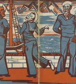 Erich Heckel. Dancing Sailors (Tanzende Matrosen) (back endpapers) from Graphik der Gegenwart. Band 1. Erich Heckel. 1931 (print executed 1930)