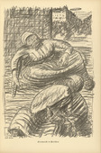 Ernst Barlach. Street Corner in Warsaw (Straßenecke in Warschau)  (plate, p. 113) from the periodical Kriegszeit. Künstlerflugblätter, vol. 1, no. 28 (24 Feb 1915). 1915