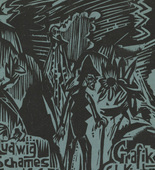 Ernst Ludwig Kirchner. Cover from the exhibition catalogue (Titelblatt des Ausstellungskatalogs) Grafik E.L. Kirchner. (1919, published 1920)
