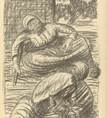 Ernst Barlach. Street Corner in Warsaw (Straßenecke in Warschau)  (plate, p. 113) from the periodical Kriegszeit. Künstlerflugblätter, vol. 1, no. 28 (24 Feb 1915). 1915