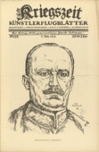 Erich Büttner. Lieutenant General von Ludendorff (Generalleutnant v. Ludendorff)  (in-text plate, p. 115) from the periodical Kriegszeit. Künstlerflugblätter, vol. 1, no. 29 (3 March 1915). 1915