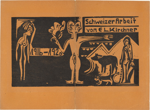 Ernst Ludwig Kirchner. Cover from exhibition catalogue (Titelblatt des Ausstellungskatalogs) Schweizer Arbeit von E.L. Kirchner 1916-1920. (1921)