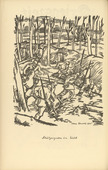 Max Unold. Trench in the Forest (Schützengraben im Wald)  (plate, p. 116) from the periodical Kriegszeit. Künstlerflugblätter, vol. 1, no. 29 (3 March 1915). 1915